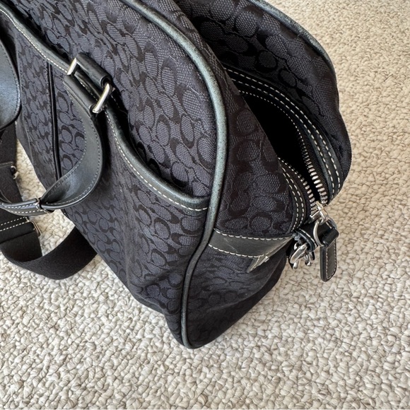 Coach Hudson Signature Monogram 70181 Black Canvas Commuter Messenger Laptop Bag - Picture 7 of 13